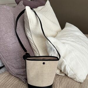 Jcrew Black and Cream Women's Bucket Bag